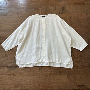 Eskandar Linen Button-Front Blouse
